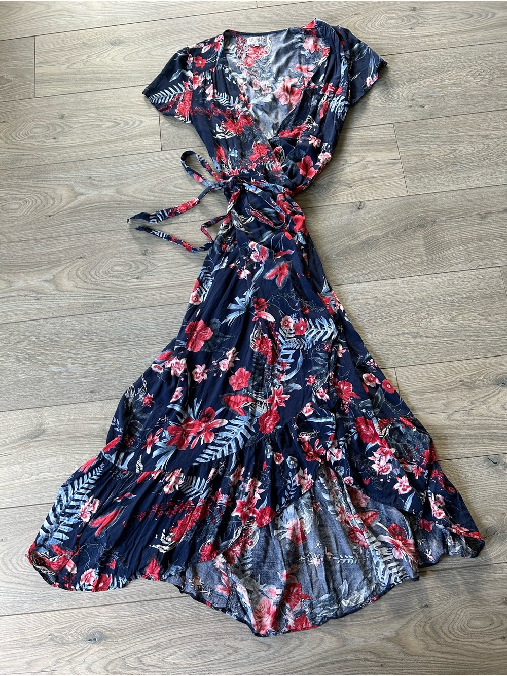 XIX Palms Floral True wrap Midi / Maxi dress Size 3